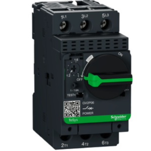 Guardamotor Termomagnético TeSys GV2 AC-3 1-1.6A 100KA 3P3D Manija Rotativa