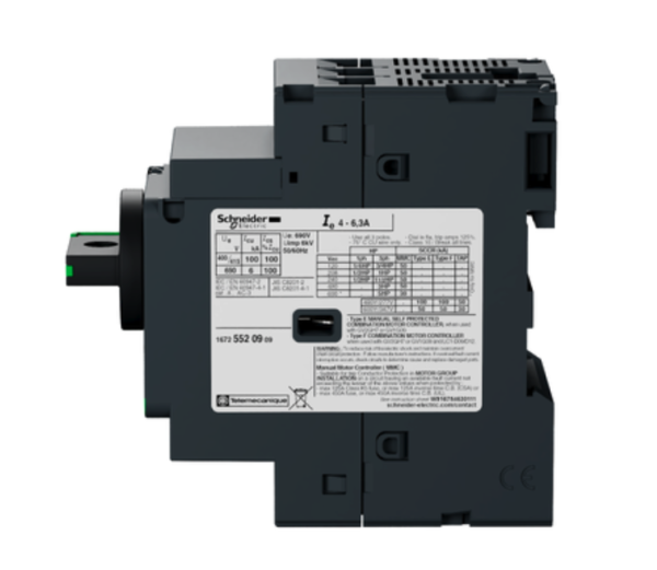 Guardamotor Termomagnético TeSys GV2 AC-3 1-1.6A 100KA 3P3D Manija Rotativa GV2P06 - Imagen 2