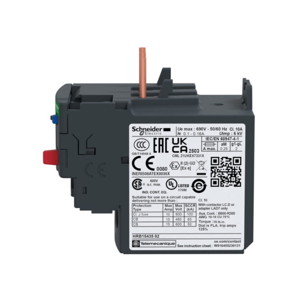 Relé de Sobrecarga Térmica para Motor TeSys 7-10A Clase 10A - LRD14 - Imagen 3